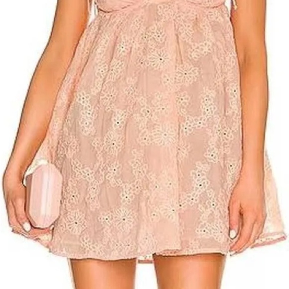 For Love And Lemons Pink Lace Mini Dress